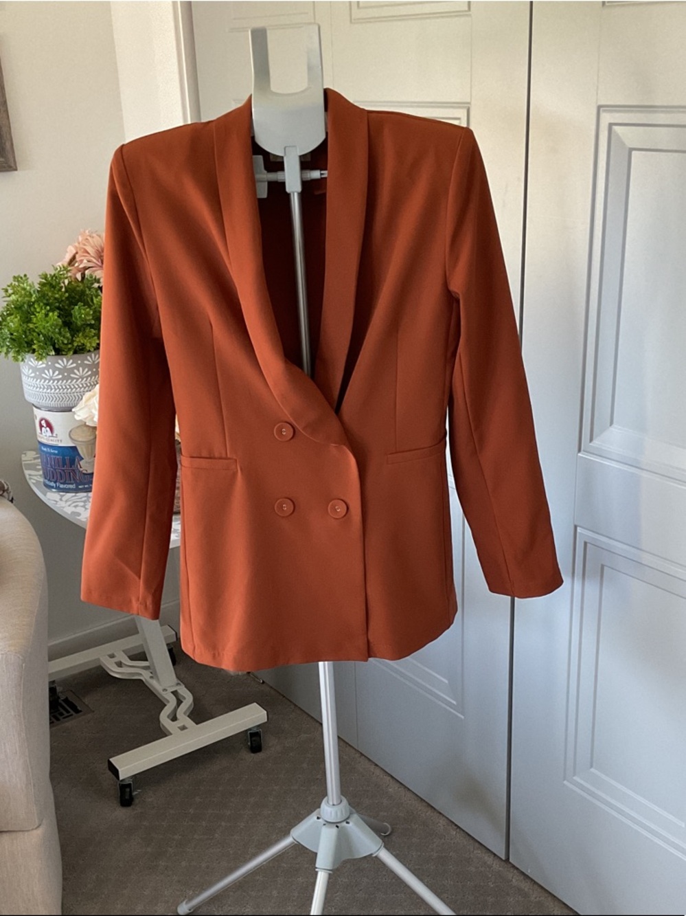 Altar'd State Rust-Orange Double-Breasted Women's Blazer